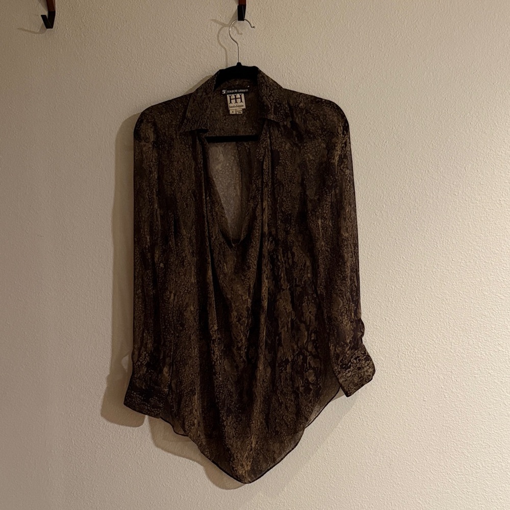 Haute Hippie Dark Sheer Blouse